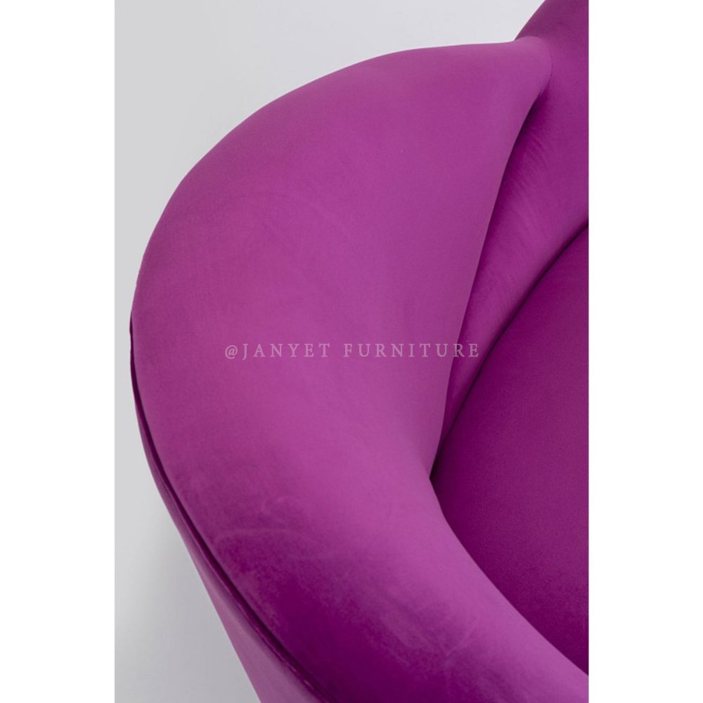 Wholesale Nordic Purple Velvet 3 Seater Couch Living Room Sofas for Small Space