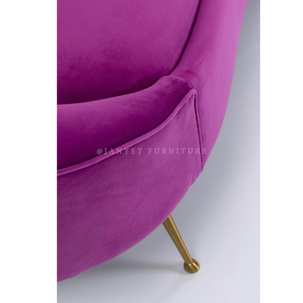 Wholesale Nordic Purple Velvet 3 Seater Couch Living Room Sofas for Small Space