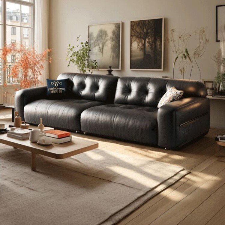 wholesale genuine black leather sofa italian sofa 2 seater comfortable couches luxury living room sofa