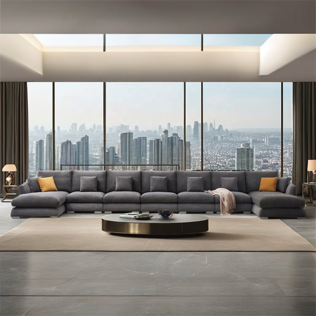 Luxury Fabric Sofa Set Furniture High-density sponge U Shaped Modular Sectional Sofa Cloud Couch