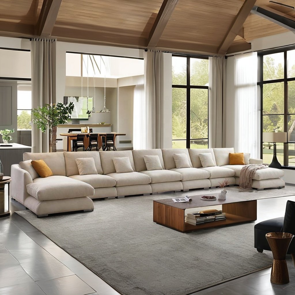 Luxury Fabric Sofa Set Furniture High-density sponge U Shaped Modular Sectional Sofa Cloud Couch