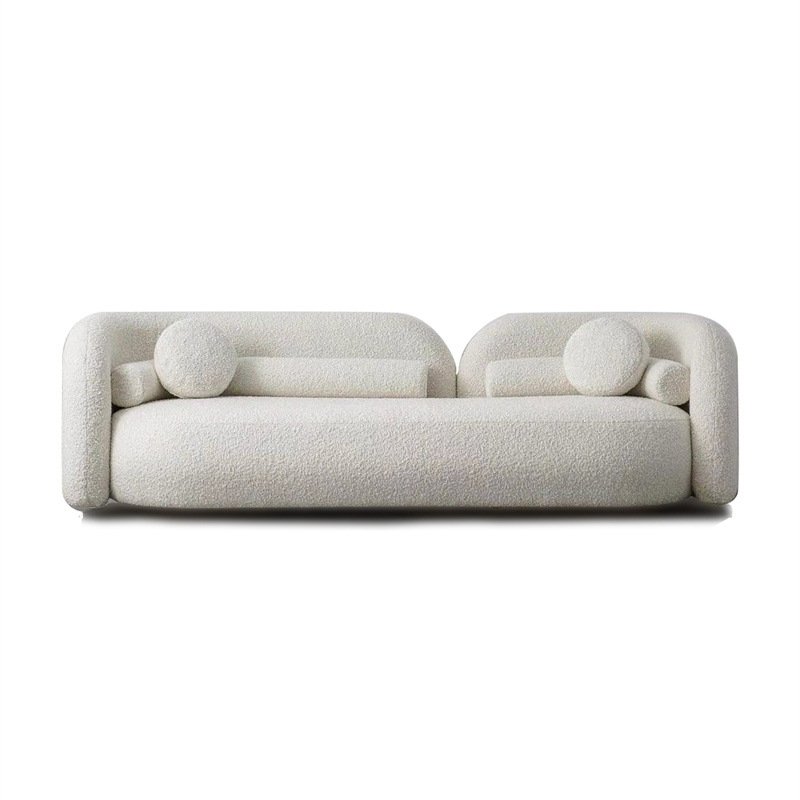 Nordic Light Luxury Small Living Room Sofa Set Minimalist Postmodern Lamb Velvet Three-Seater Fabric Furniture Sofa