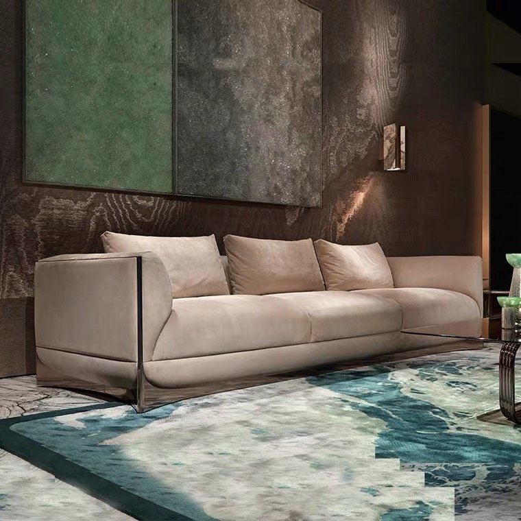 High end living room sofas 3 seater elegant design comfortable grain fabric luxury sofa set furniture