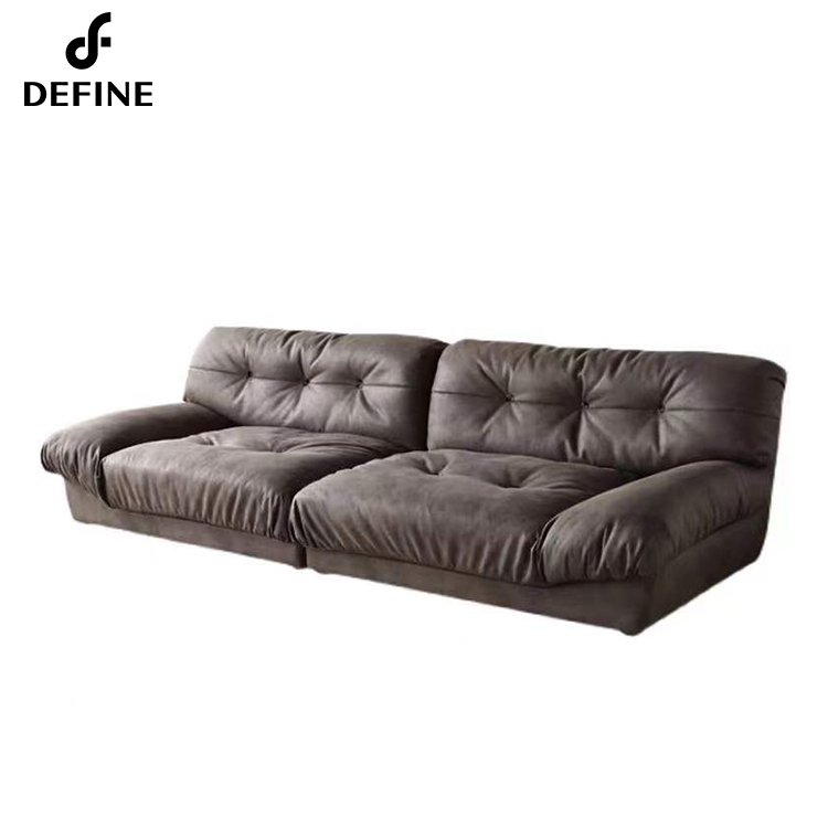 Italian home furniture comfortable nubuck leather living room sofas for villa