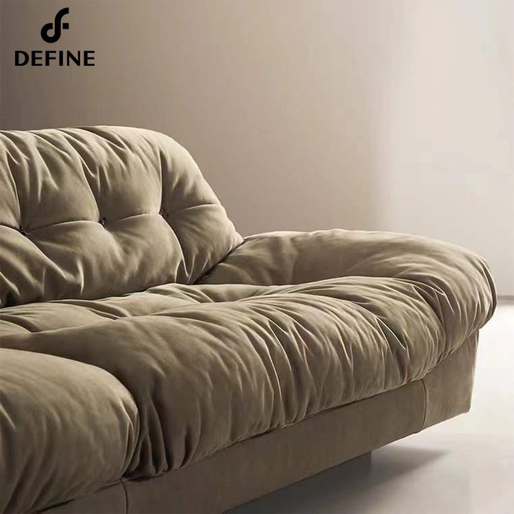 Italian home furniture comfortable nubuck leather living room sofas for villa
