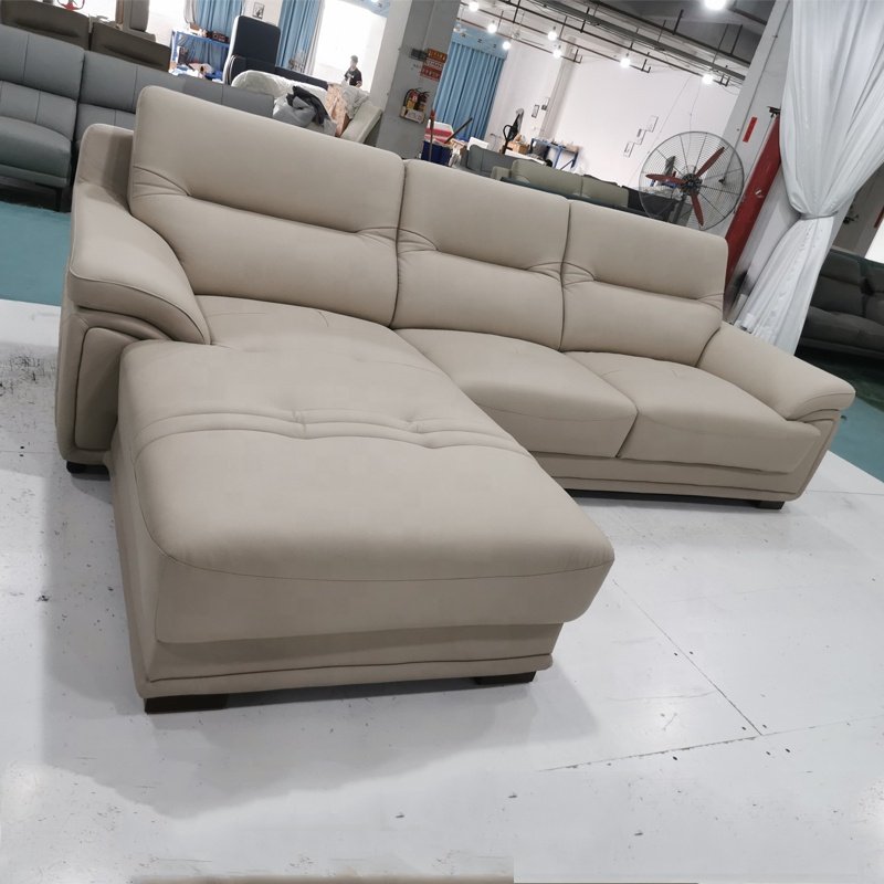 High Back L-Shape Straight Arm 2-piece Leather Sectional Sofa with Left Chaise Overstuffed Armrest Corner Sofa Living Room Sofas
