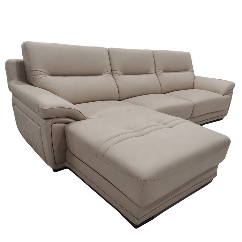 High Back L-Shape Straight Arm 2-piece Leather Sectional Sofa with Left Chaise Overstuffed Armrest Corner Sofa Living Room Sofas