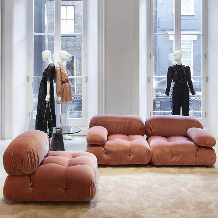 DIY Modular sofa for villa hotel home apartment contemporary modern living room s beige fabric set