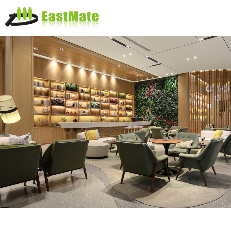 Modern Contemporary European Style Wood Living Room Furniture Sets Custom Made Five-Star Hotel Lobby Sofa Leather Concise