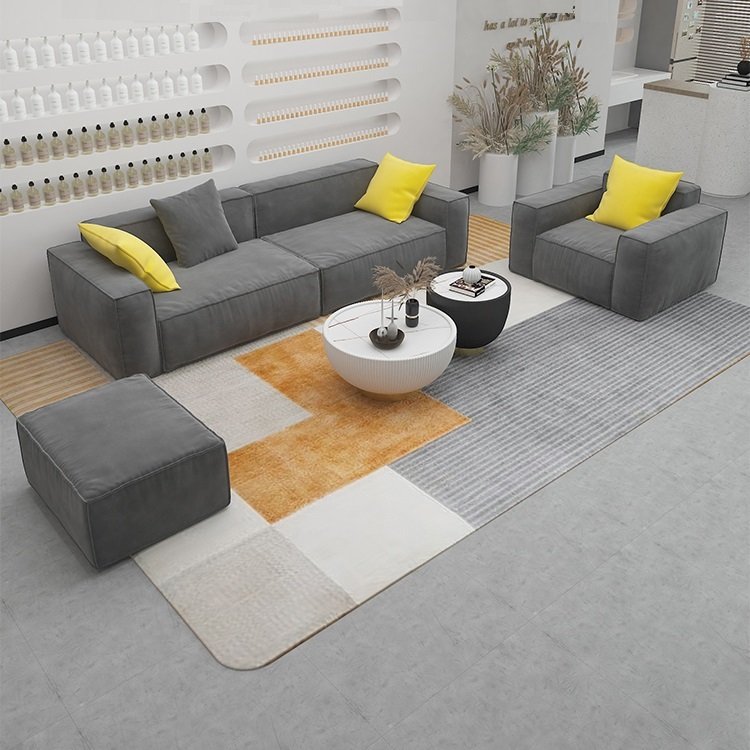 Nordic living room sofa simple modern bean curd reception reception hotel lobby sales office straight sofa