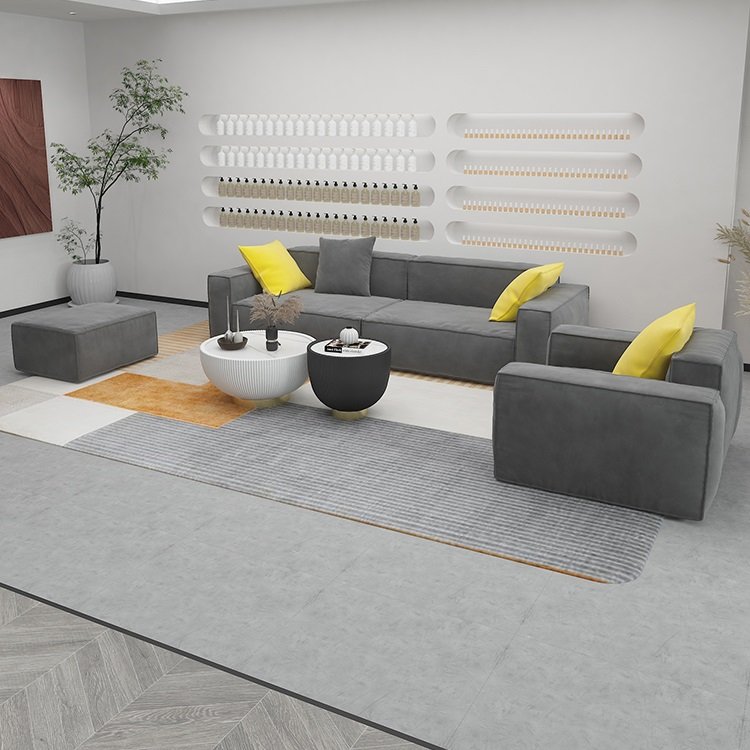 Nordic living room sofa simple modern bean curd reception reception hotel lobby sales office straight sofa