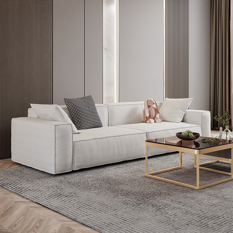 Nordic living room sofa simple modern bean curd reception reception hotel lobby sales office straight sofa