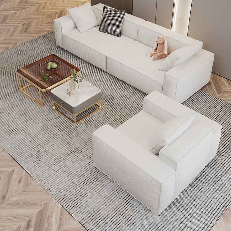 Nordic living room sofa simple modern bean curd reception reception hotel lobby sales office straight sofa