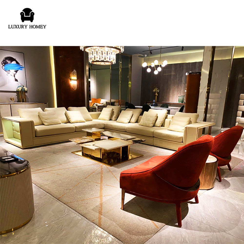 Italian high-end luxury modern designer living room sofa set furniture modern fashion living room furniture sofa