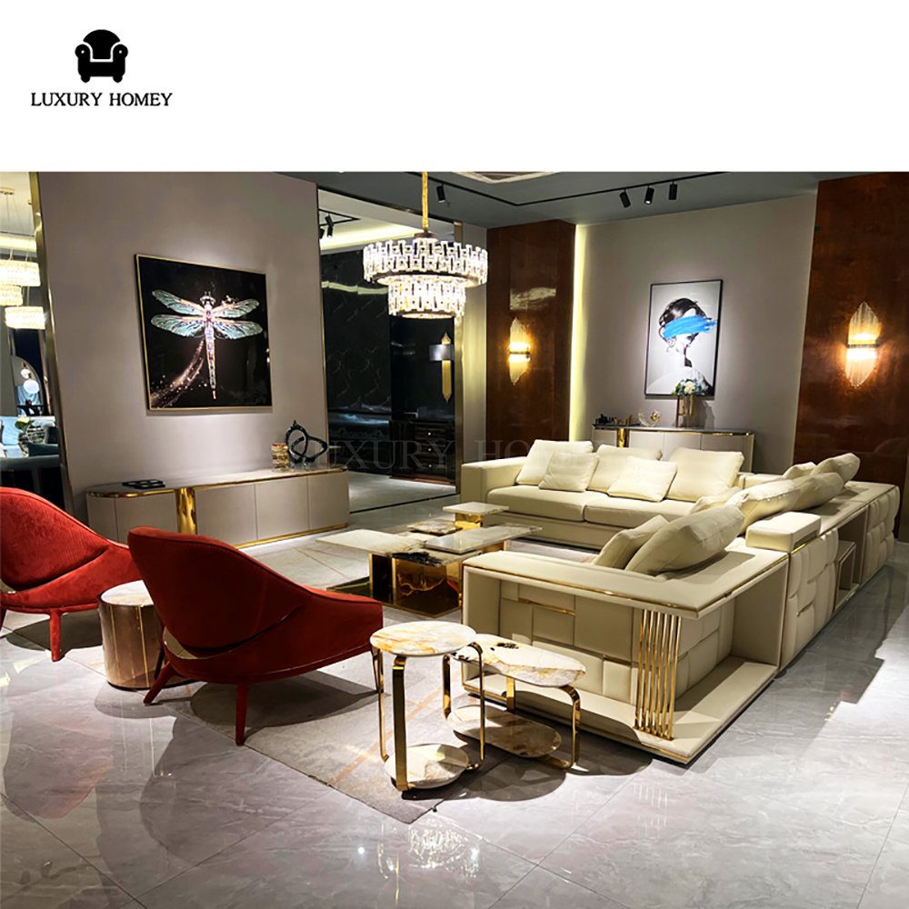 Italian high-end luxury modern designer living room sofa set furniture modern fashion living room furniture sofa
