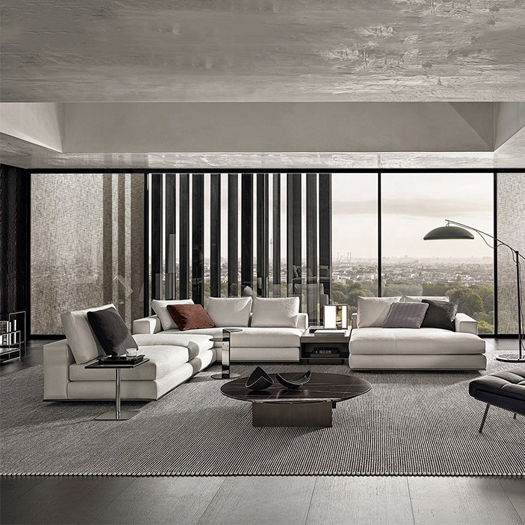 Latest living room sofa set design modern l shape sofa high quality designer sofa