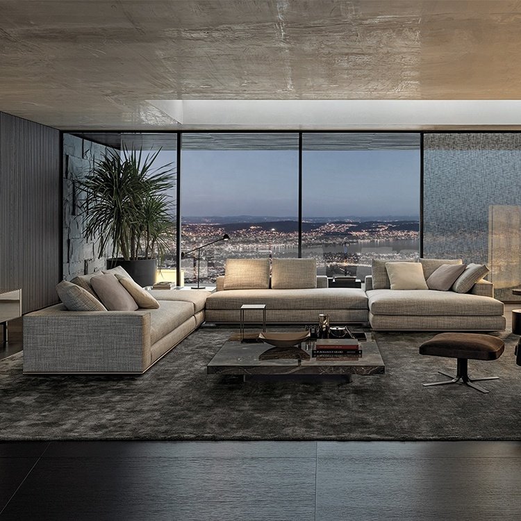 Latest living room sofa set design modern l shape sofa high quality designer sofa