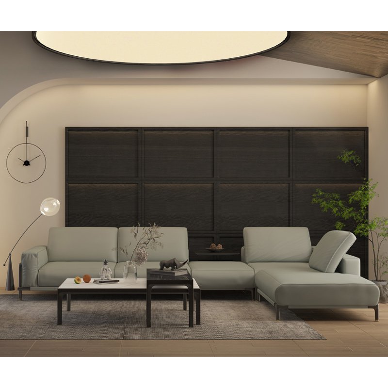 Modern living room sofa set furniture minimalist style u shape sectional sofa for villa design