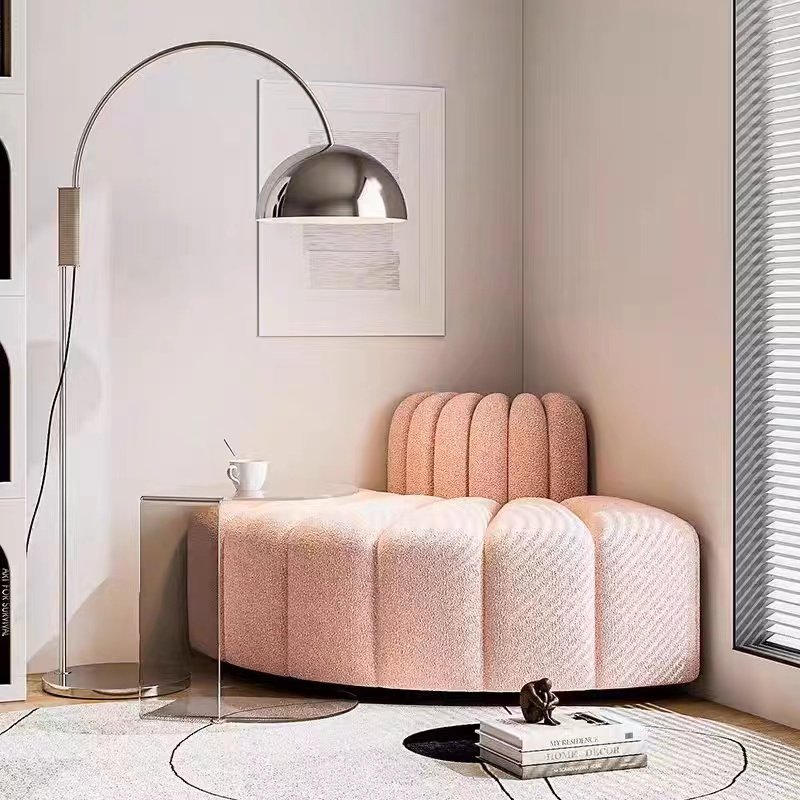 Modern Leisure Single Sofa Fabric Wood Combination for Bedroom & Living Room Modular Hotel Apartment Furniture Corner Feature