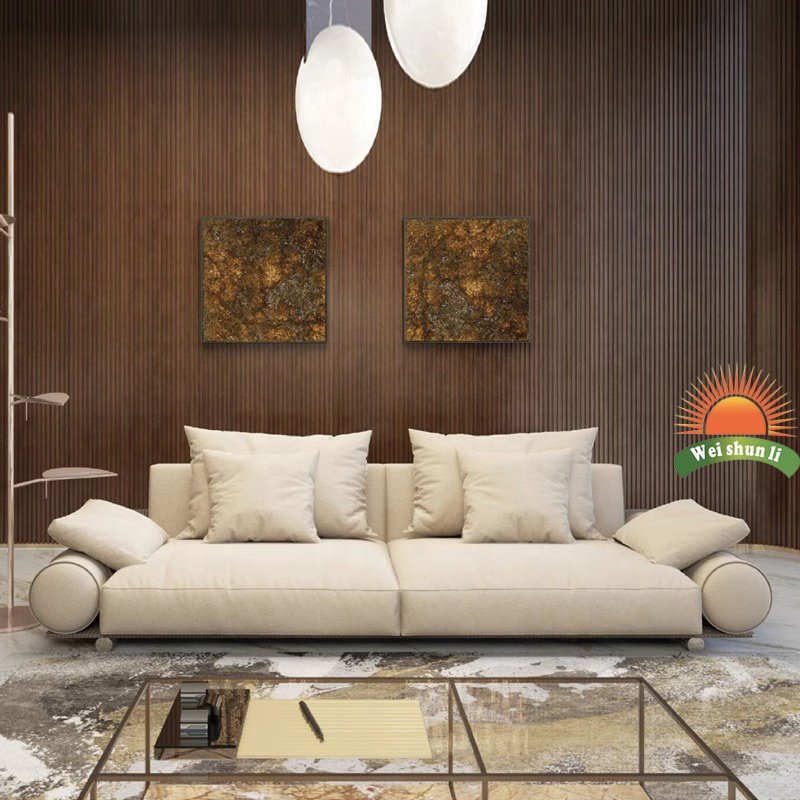 Italian Light Luxury Frosted Leather Sofa Luxury Living Room Sofa Set Three Person High-end Villa Full Leather Sofa