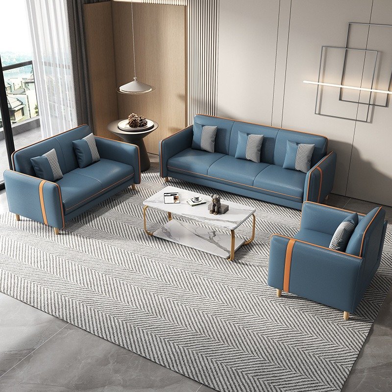 Home Furniture 3 Seater Sofa Couch Large Capacity Sofa with Wood Legs for Living Room Bedroom Dormitory Apartment