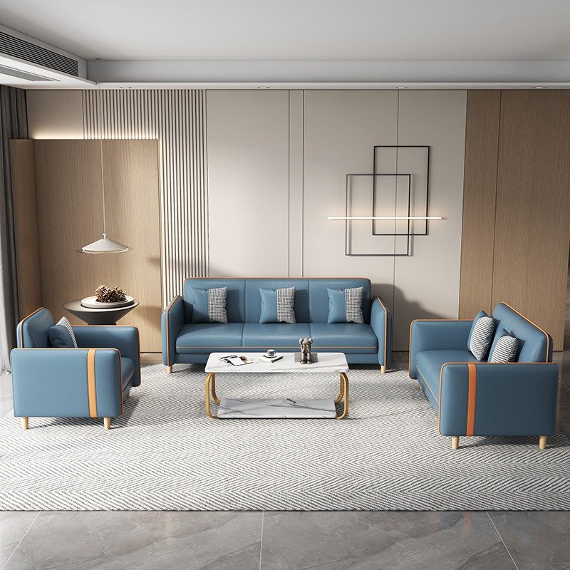 Home Furniture 3 Seater Sofa Couch Large Capacity Sofa with Wood Legs for Living Room Bedroom Dormitory Apartment