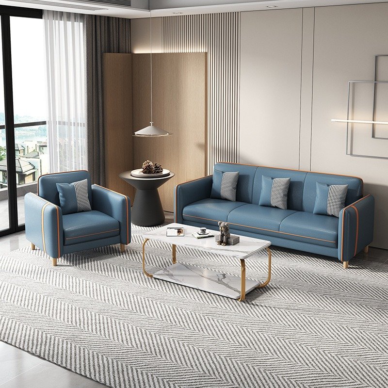 Home Furniture 3 Seater Sofa Couch Large Capacity Sofa with Wood Legs for Living Room Bedroom Dormitory Apartment