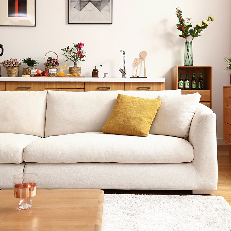 Italian design Goose feather stuffed chenille fabric sofa big couch living room sofa fabric leather