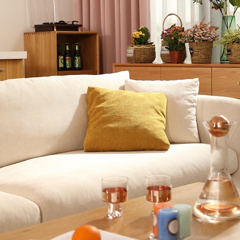 Italian design Goose feather stuffed chenille fabric sofa big couch living room sofa fabric leather