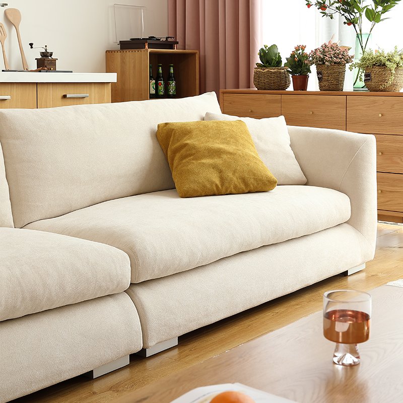 Italian design Goose feather stuffed chenille fabric sofa big couch living room sofa fabric leather