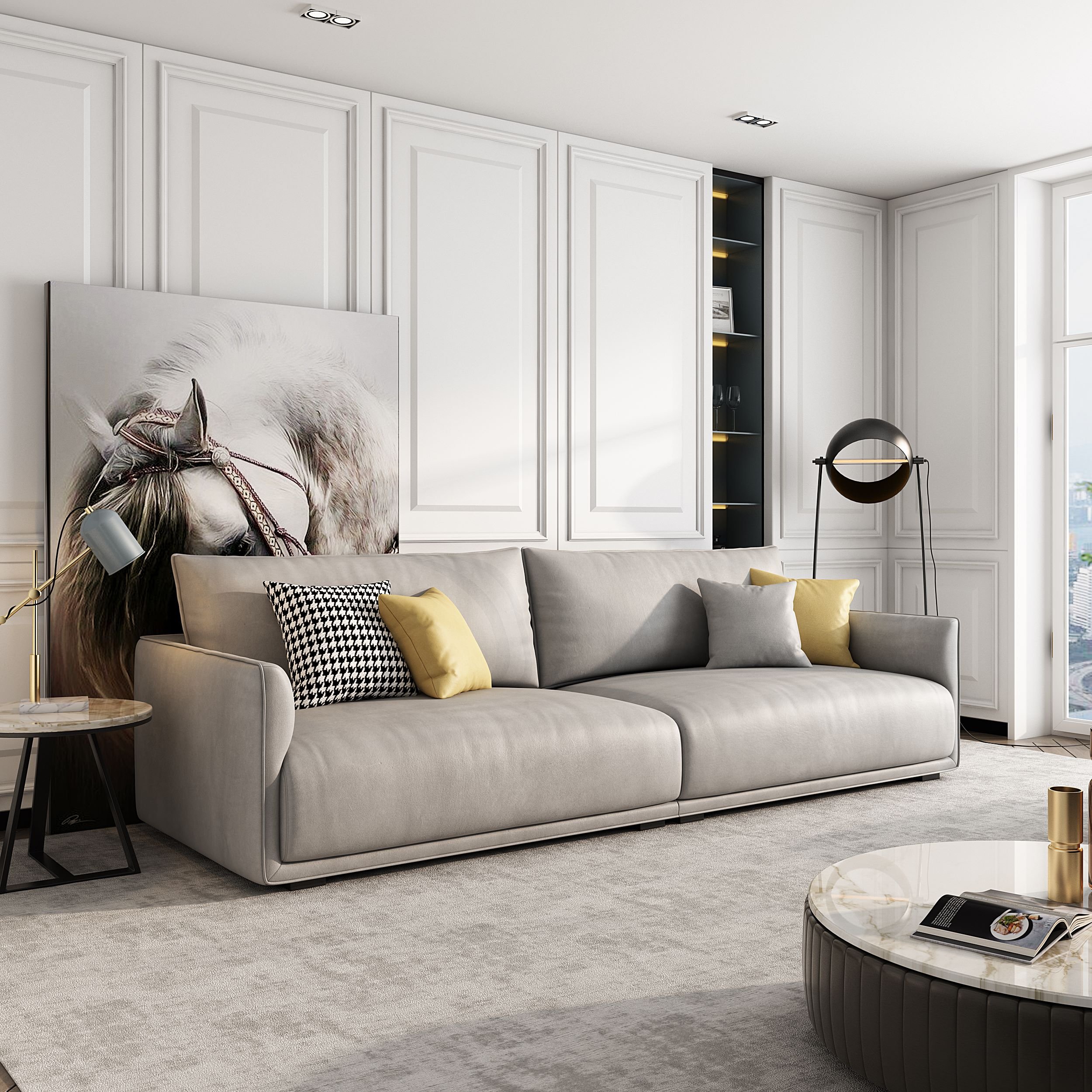 Hot Sale genuine leather sofa set furniture living room big sofa simple modern sectional couch leather sofa set