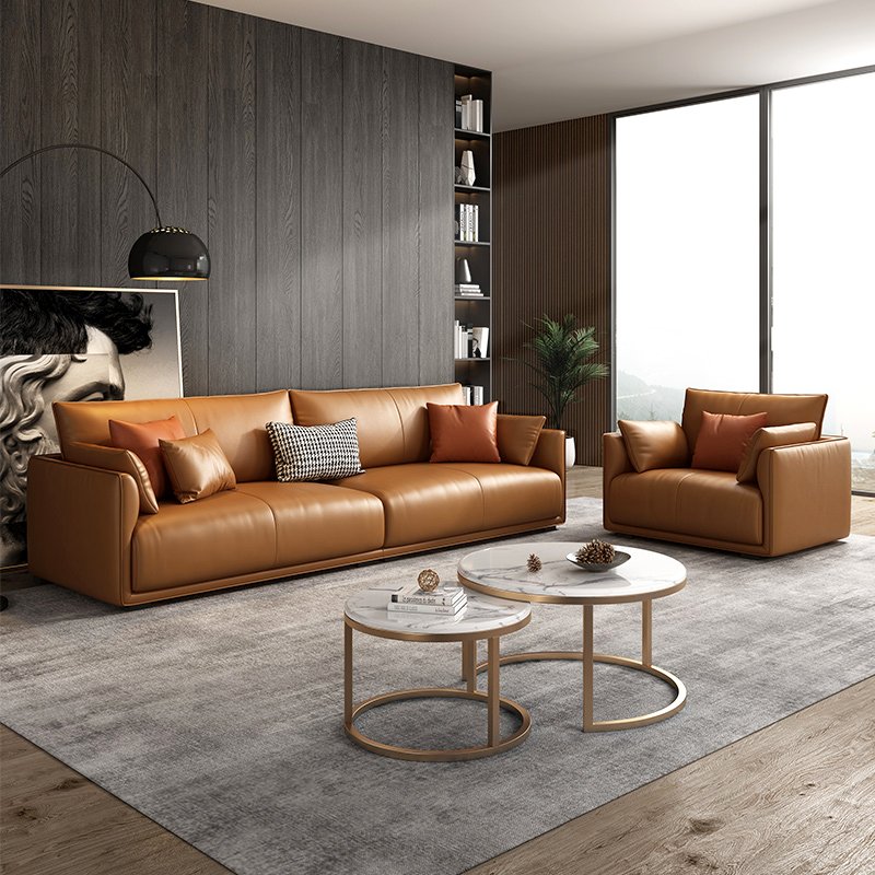 Hot Sale genuine leather sofa set furniture living room big sofa simple modern sectional couch leather sofa set