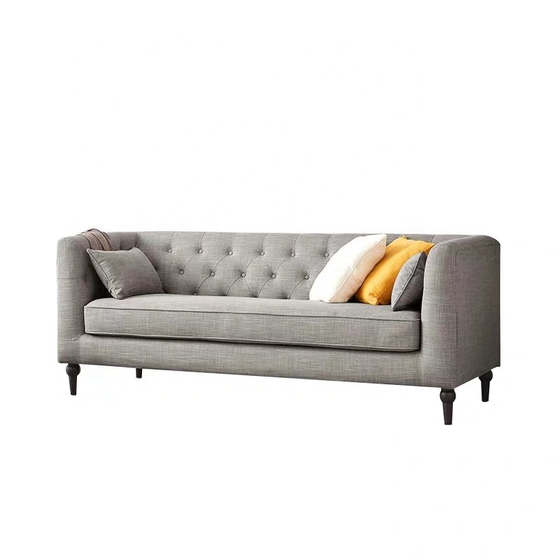 Solid Wood Fabric Sofa Set for Home for Living Room Dining Kitchen Villa Bedrooms School with Section Features