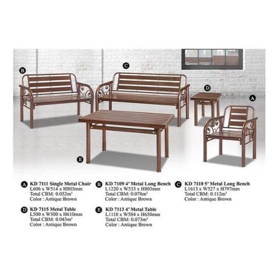 Modern Metal Domica KD-7111 Living Room Sofa Set 7 Seater & Table Malaysia