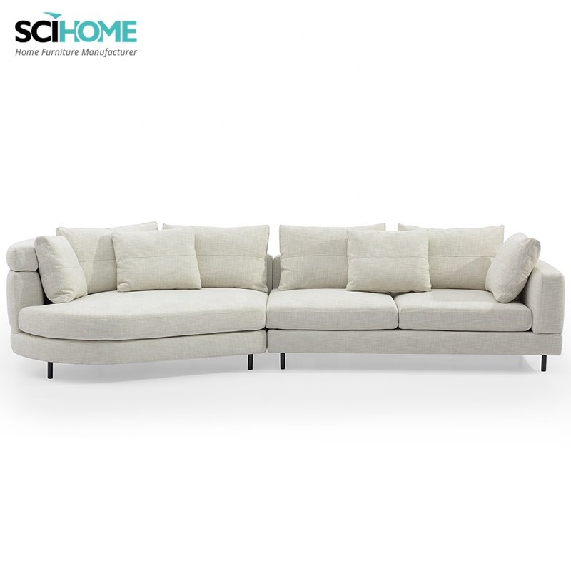SCIHOME Round Corner Living Room Furniture Sofa Set