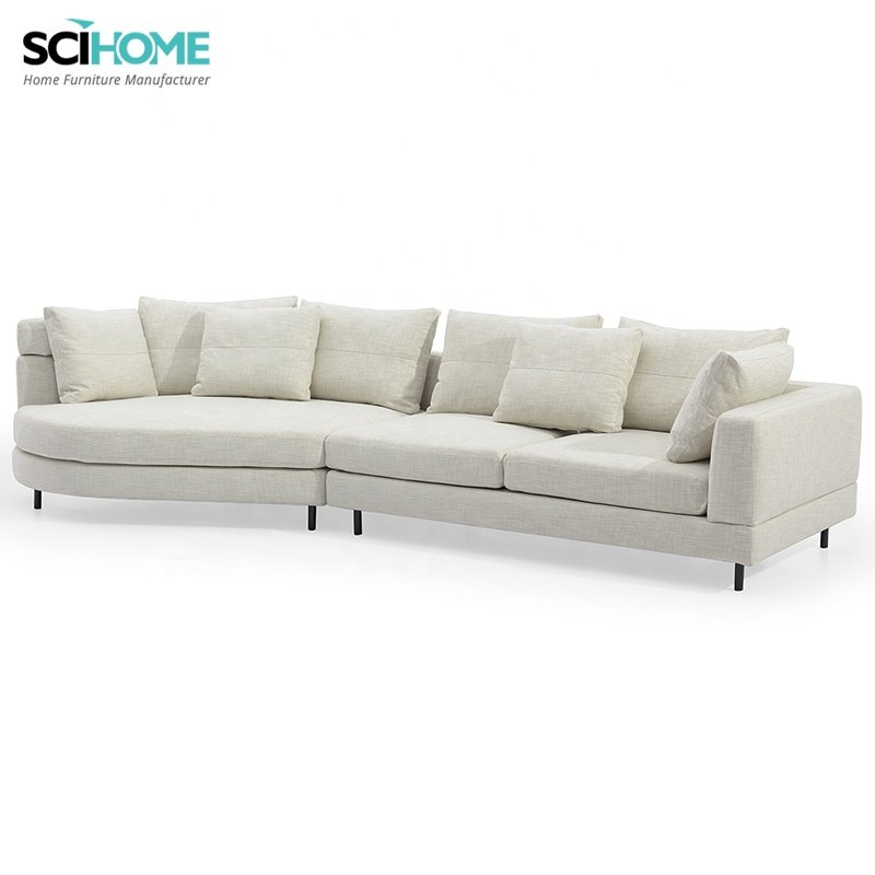 SCIHOME Round Corner Living Room Furniture Sofa Set