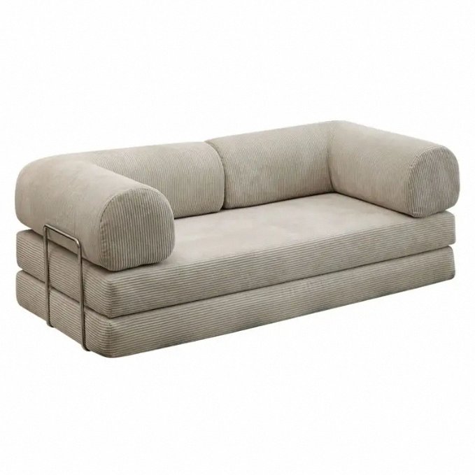 The Modern New Design Living Room Furniture Folding Compression Sofa Sealed Package Stainless Steel Frame Living Room Sofa