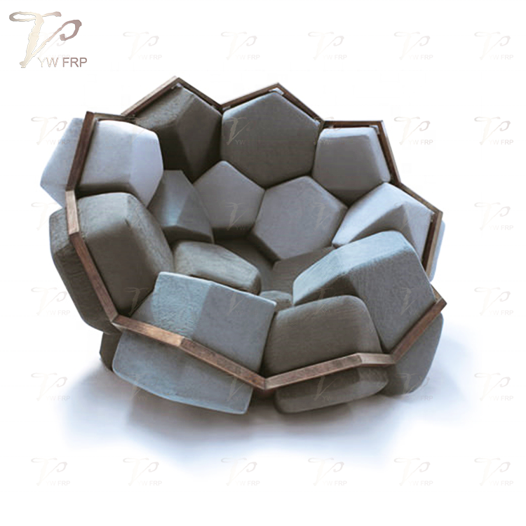 Nordic Quartz Fabric honeycomb armchair Polygonal combination lounge chair couch living room sofa