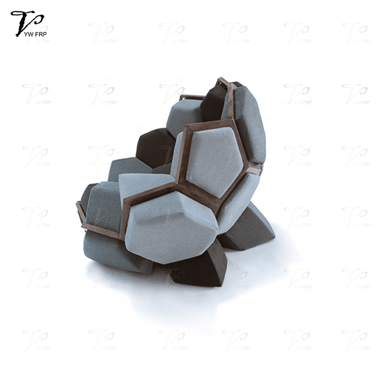 Nordic Quartz Fabric honeycomb armchair Polygonal combination lounge chair couch living room sofa