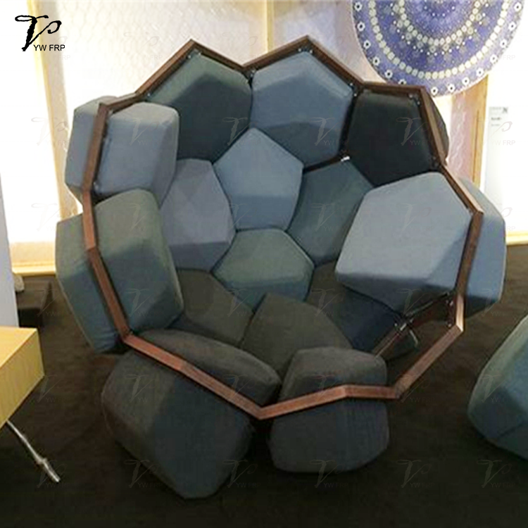 Nordic Quartz Fabric honeycomb armchair Polygonal combination lounge chair couch living room sofa