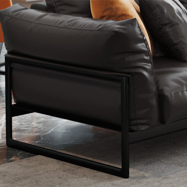 OKF Wholesale light luxury Italian sofa couches living room sofa leather modern minimal modular sofa