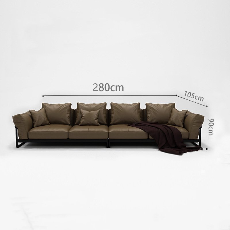 OKF Wholesale light luxury Italian sofa couches living room sofa leather modern minimal modular sofa