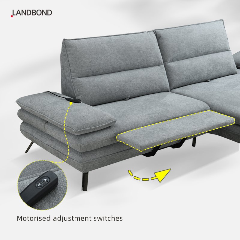Luxury hotel couch European style Fabric sofa with Electric foot lifting function living room sofa for villa and office