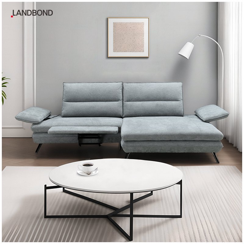 Luxury hotel couch European style Fabric sofa with Electric foot lifting function living room sofa for villa and office