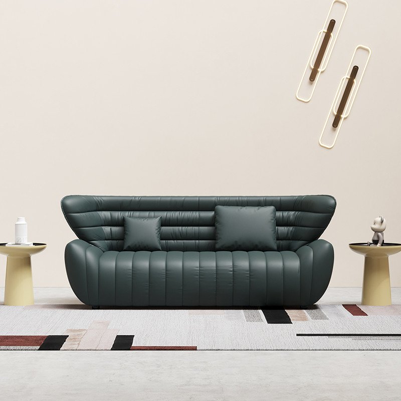 New Luxury Modern Curved Design Green Fabric 3 Seats Sectional Lounge Corner Sofa Set Furniture Couch Living Room Sofas For Home