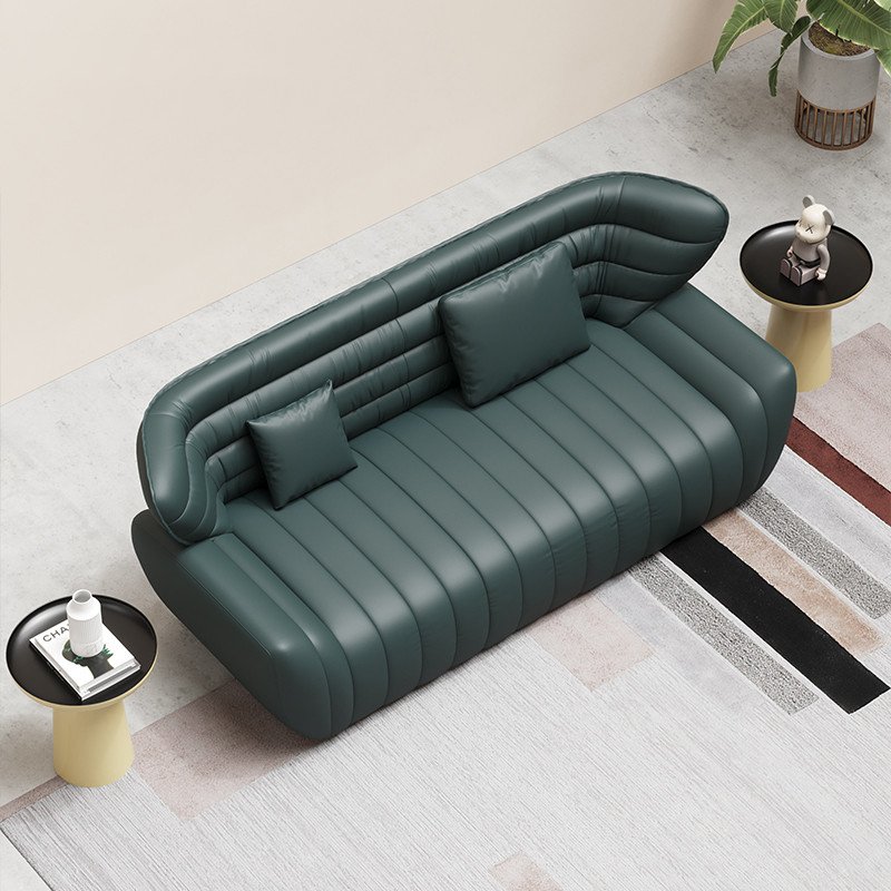 New Luxury Modern Curved Design Green Fabric 3 Seats Sectional Lounge Corner Sofa Set Furniture Couch Living Room Sofas For Home