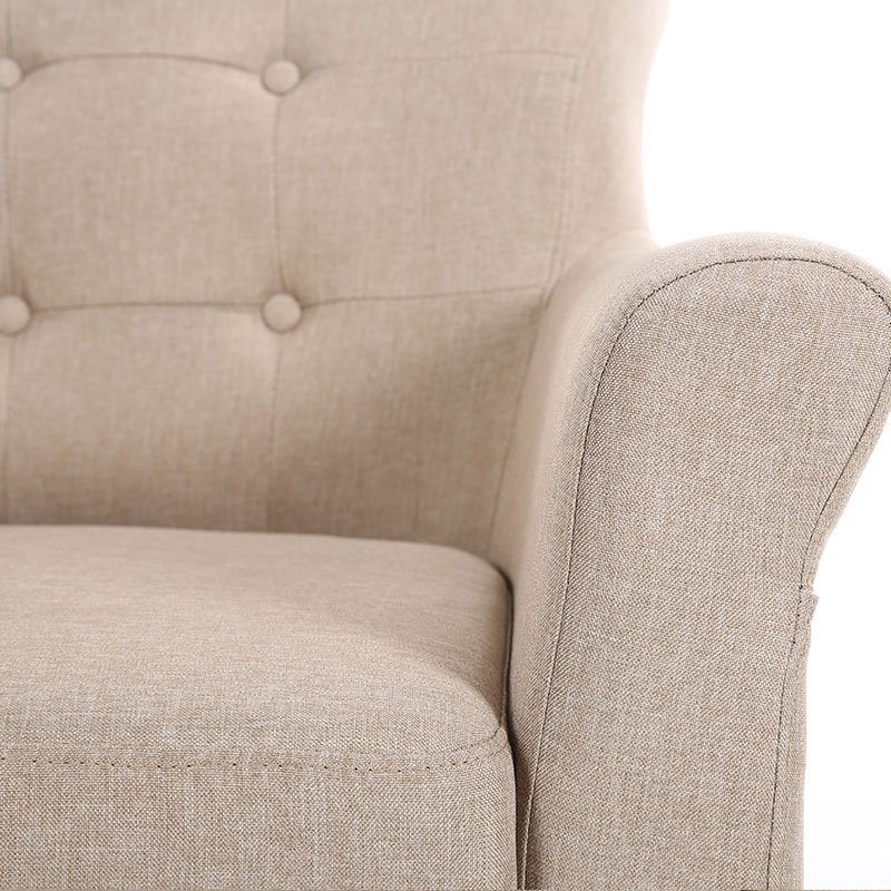 Hot Sale modern couch living room fabric linen single seater sofa