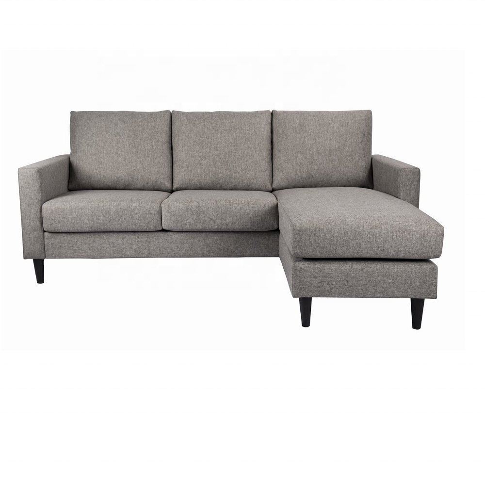 American Style Living Room Sofa Sets Fabric L Shape Convertible Sofa Couch