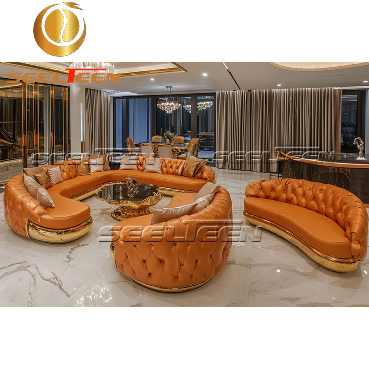 Modern Designs Light Leather Home Chesterfield Sofa Living Room Furniture Recliner Couches Luxury Living Room Sofa