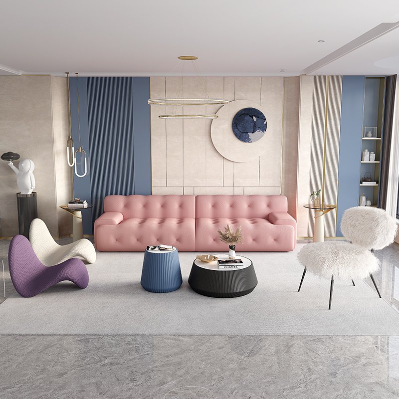Nordic Italian Minimalism Luxury Three-Seater Sofa Bed Fabric Sofas for Home Use in Bedroom and Outdoor Application